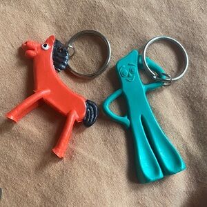 1985 Gumby and pokey key chains